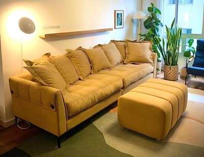 Depois da troca de tecido e espumas